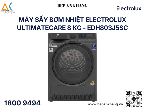 Máy sấy bơm nhiệt Electrolux UltimateCare 8 kg - EDH803J5SC